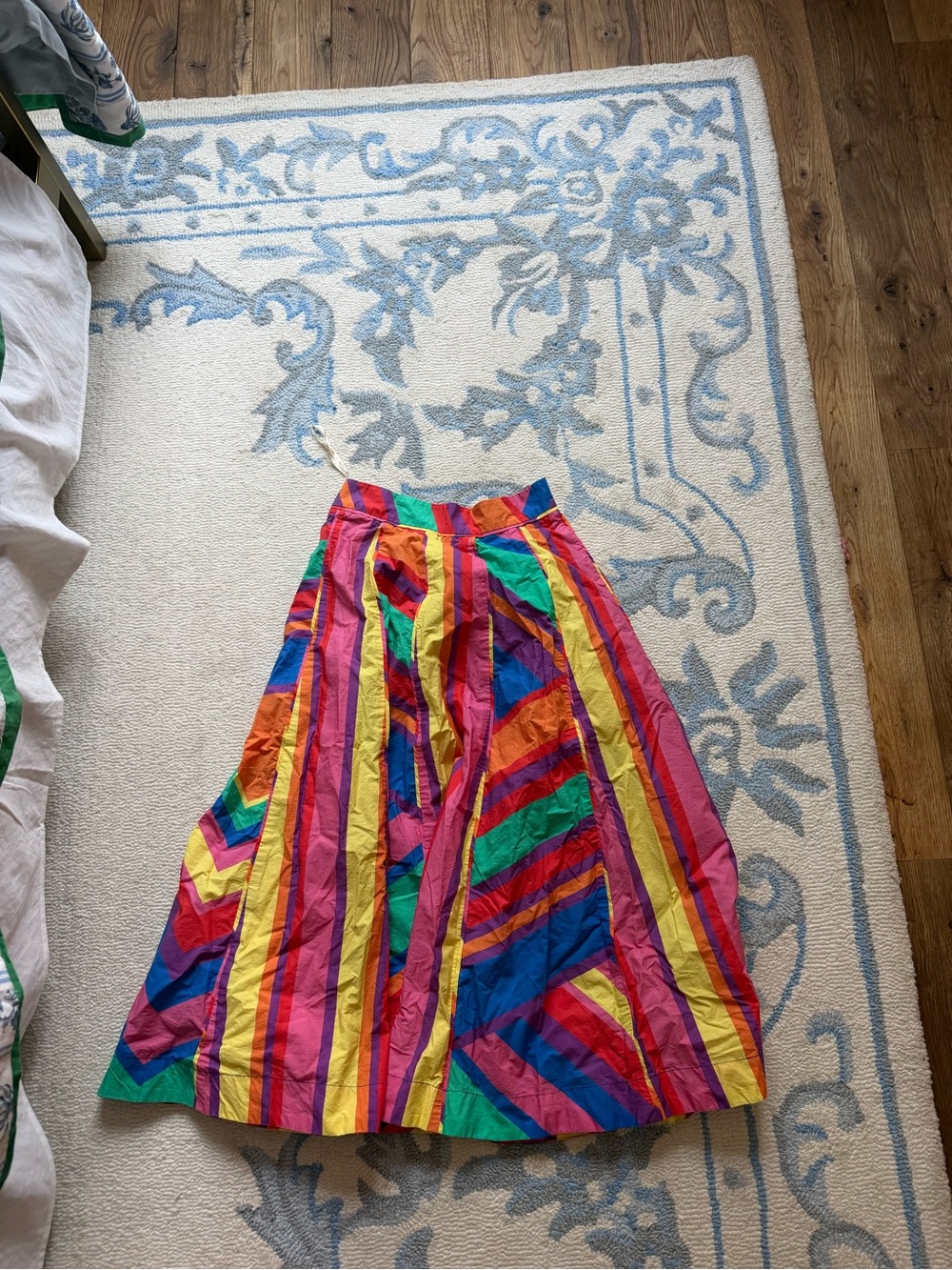 Vibrant Multicolor Chevron Midi Skirt - Flare A-Line - Picture 4 of 5